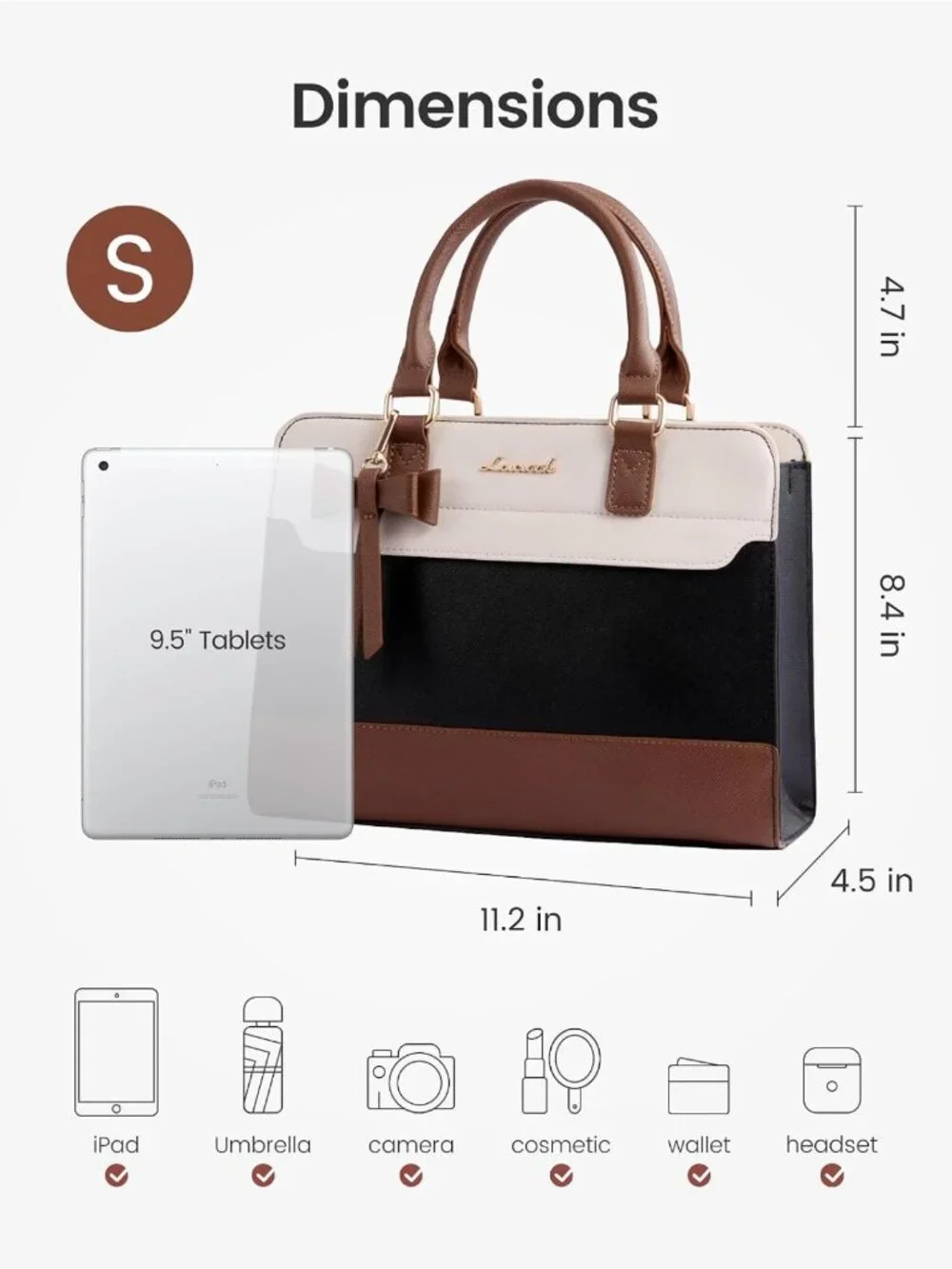 Elegant Leather Tote & Crossbody Bag | Versatile Handbag for Office, Travel